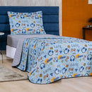 Colcha Cobre Leito Solteiro Infantil Tecido Dupla Face - Menino