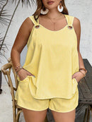 Conjunto com Top Regata e Shorts Plus Size - Cinthia
