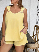 Conjunto com Top Regata e Shorts Plus Size - Cinthia