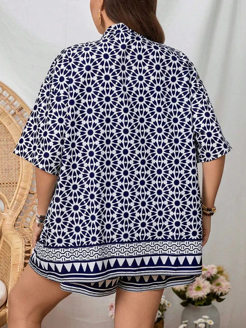 Conjunto de Quimono e Shorts Plus Size - Louise