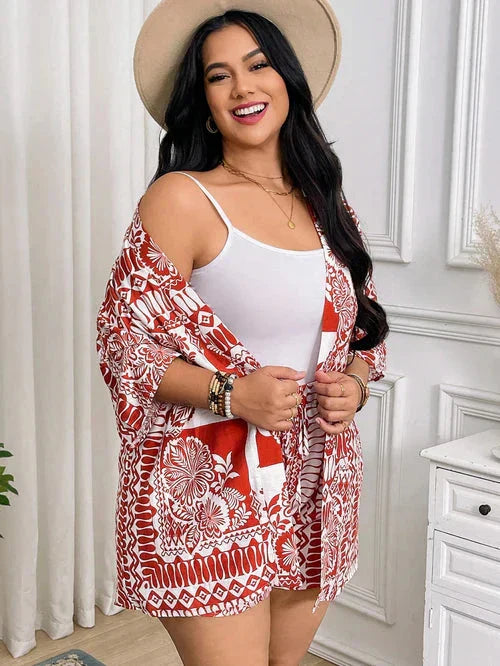 Conjunto de Quimono e Shorts Plus Size - Louise