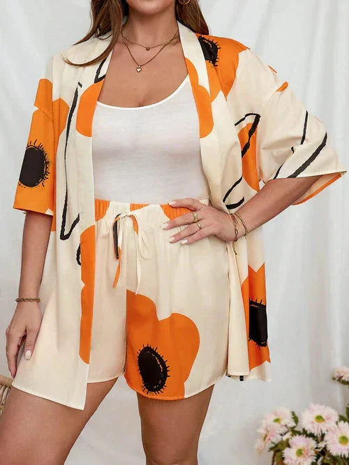Conjunto de Quimono e Shorts Plus Size - Louise