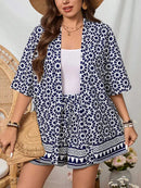 Conjunto de Quimono e Shorts Plus Size - Louise