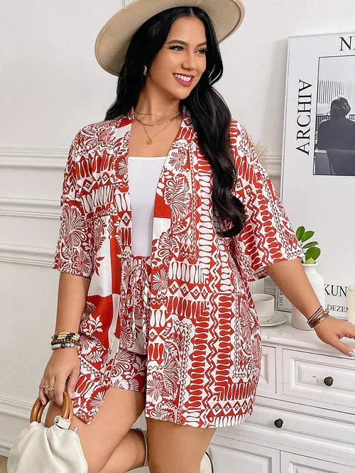 Conjunto de Quimono e Shorts Plus Size - Louise
