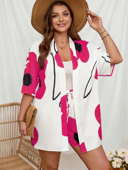 Conjunto de Quimono e Shorts Plus Size - Louise