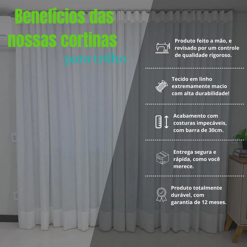 Cortina Sala de Linho c/ Blackout 80%