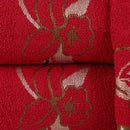 Jogo De Banho 4 Peças 370g/M² Hortência Toalhas 100% Algodão Vermelho