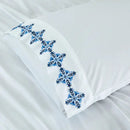 Jogo de Lençol 4 Peças Paris Percal 300 Fios Bordado Branco Mosaic