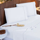 Jogo de Lençol 04 Peças 100% Algodão - 400 Fios com Fronhas Ponto Palito