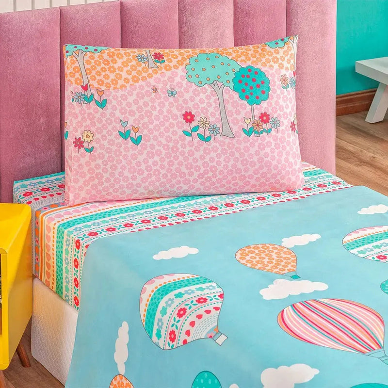 Jogo De Cama Lençol Kids Solteiro Infantil Com 03 Peças Estampado