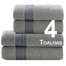 Kit Jogo De Toalhas Banho E Rosto 4pcs Duo Algodao Cores Camesa