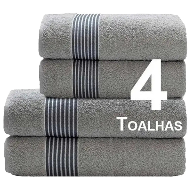 Kit Jogo De Toalhas Banho E Rosto 4pcs Duo Algodao Cores Camesa