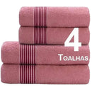 Kit Jogo De Toalhas Banho E Rosto 4pcs Duo Algodao Cores Camesa